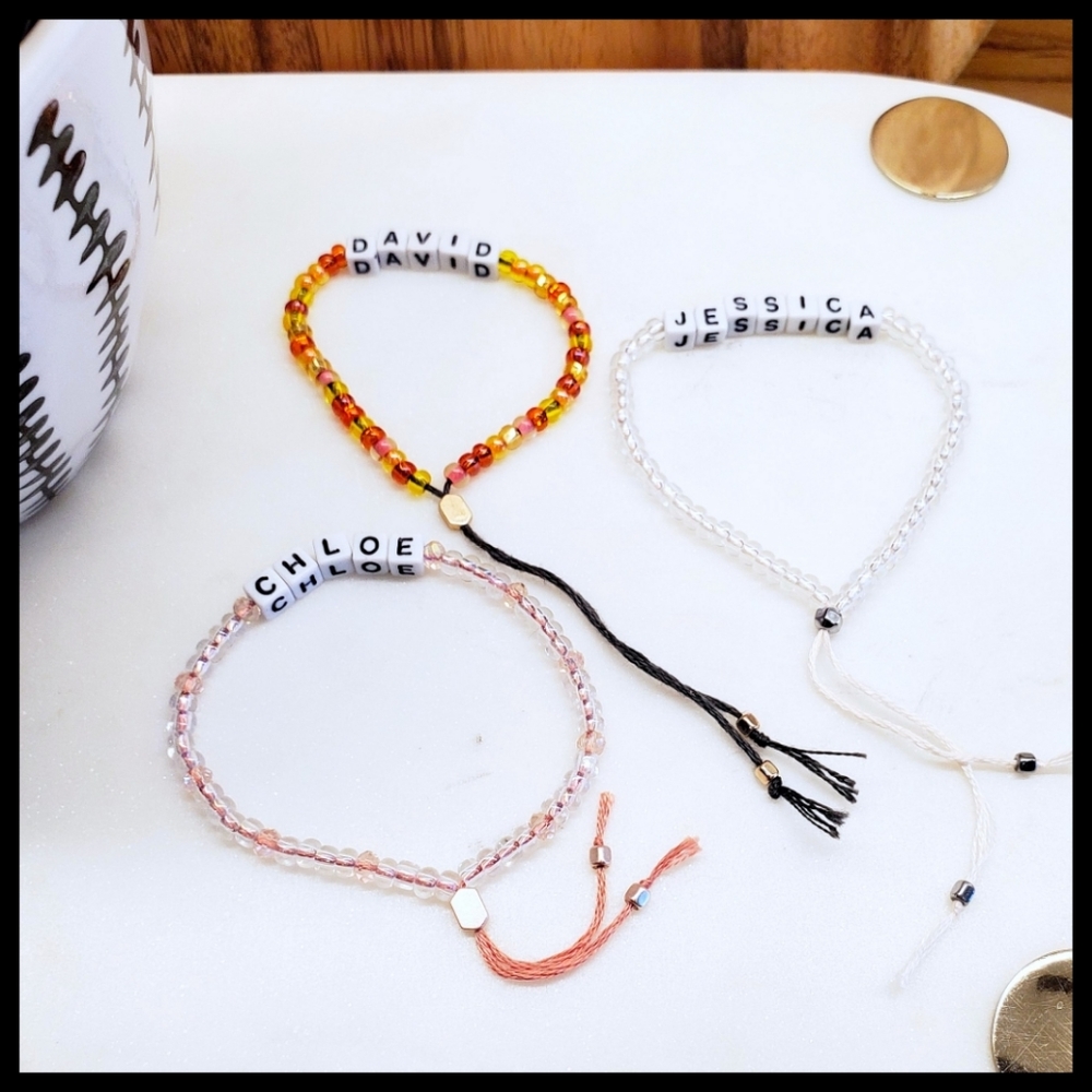 BLACK Thread- "NAME IT"  Made to Order- Friendship Bracelet